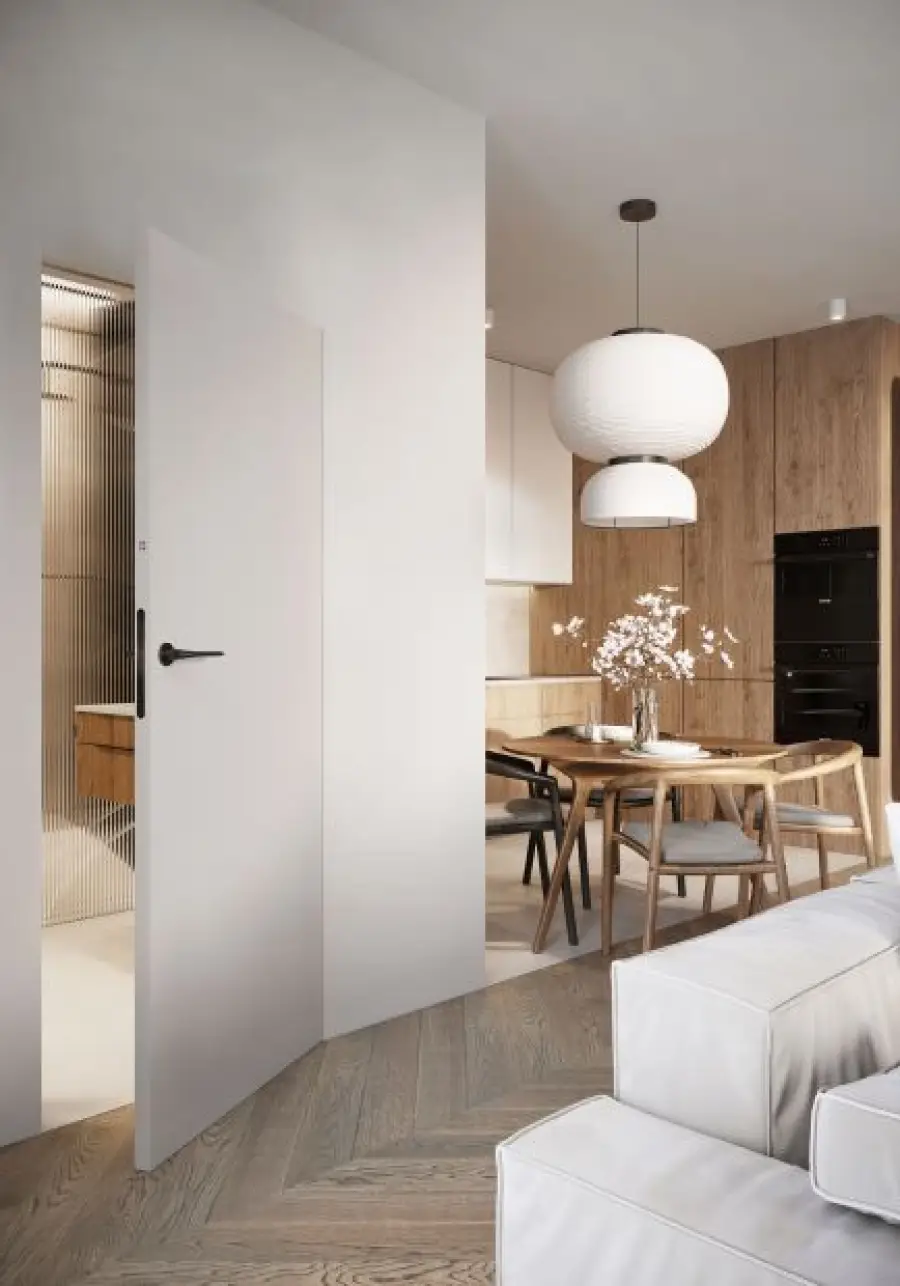 drzwi prawe ukryte do łazienki