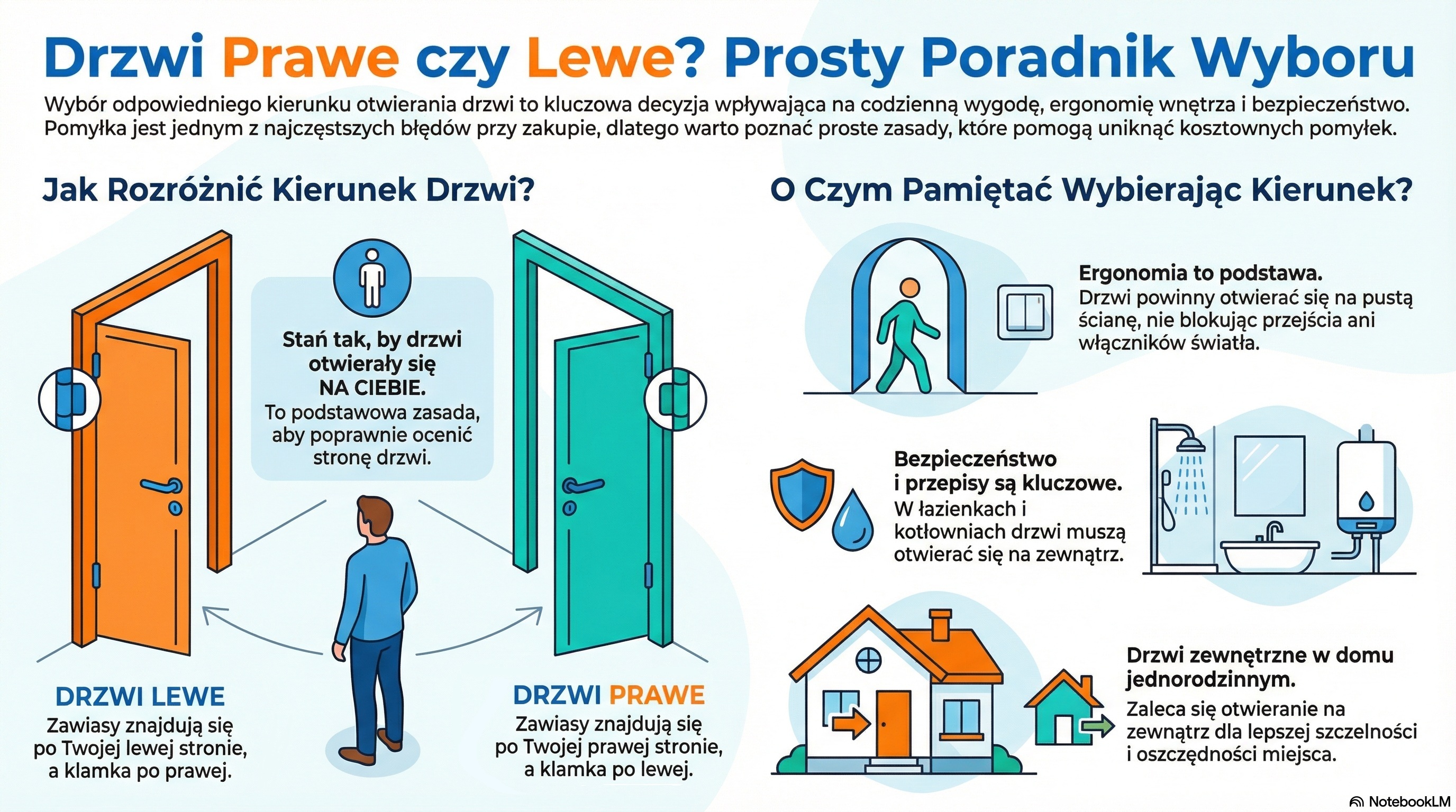 infografika drzwi prawe czy lewe