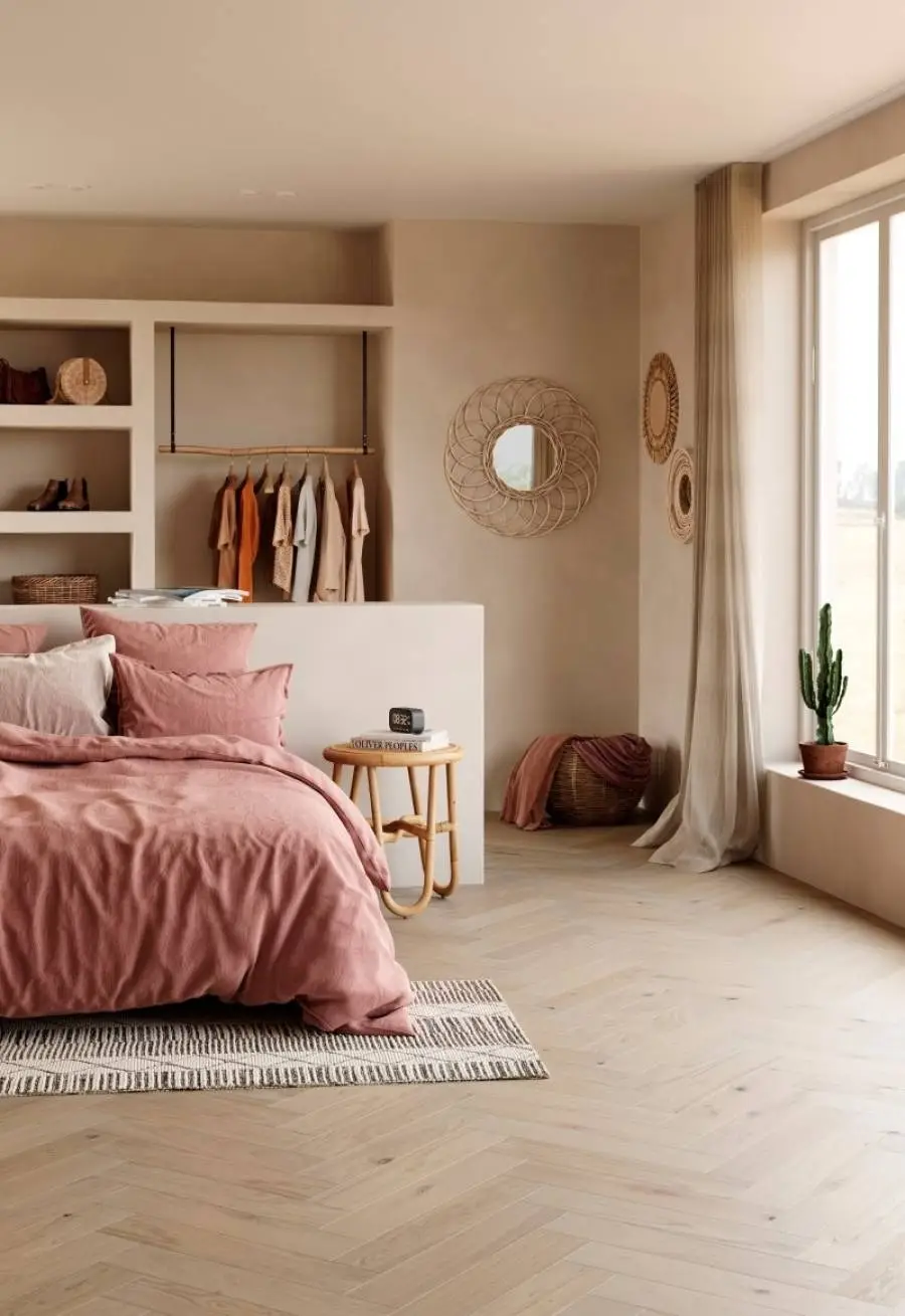 styl boho cottage w sypialni