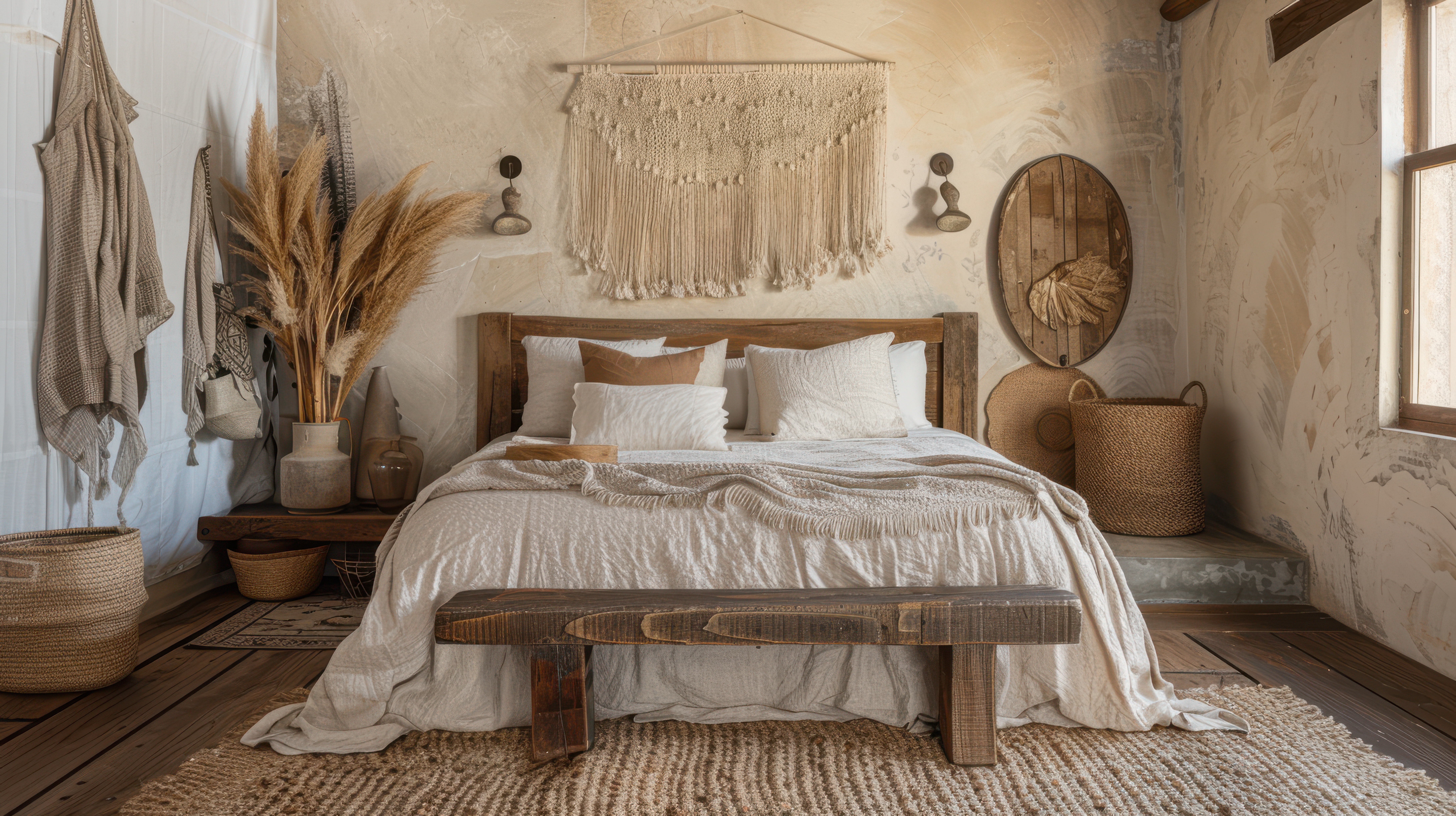 wiejska sypialnia styl rustykalny