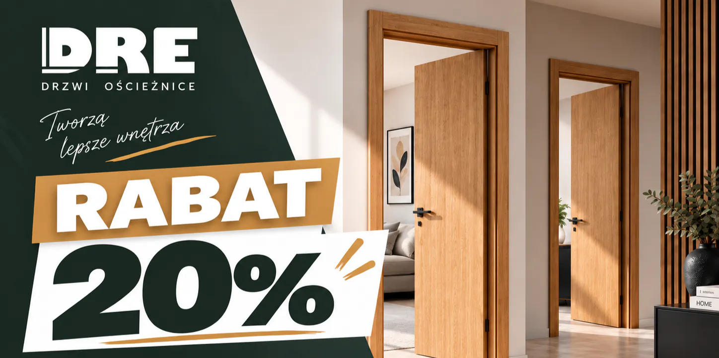 Promocja -20% na co drugie tańsze drzwi i ościeżnice DRE