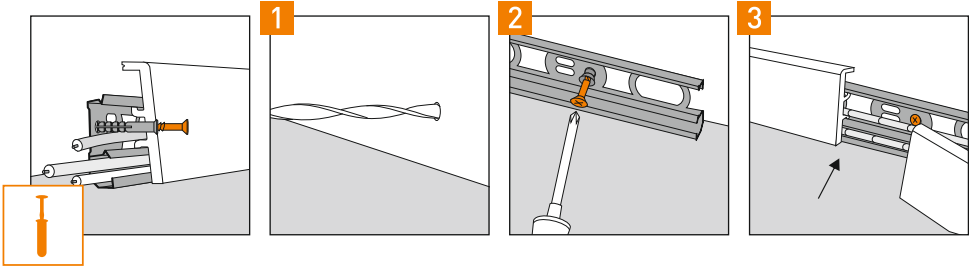 montaż listwy PCV na kołki wkręty na listwie montażowej
