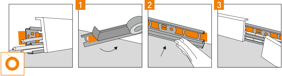 montaż listwy PCV na taśmę dwustronną