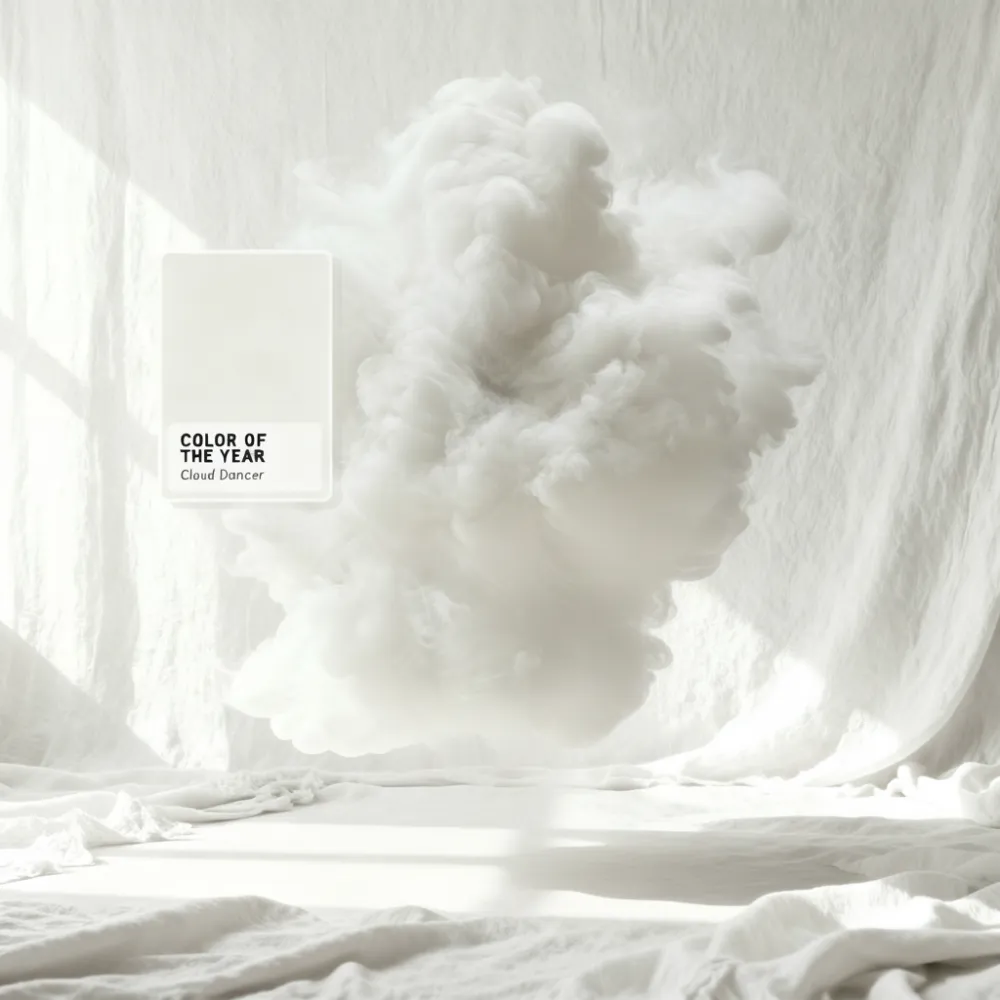 kolor roku pantone cloud dancer w fantastycznej wizualizacji