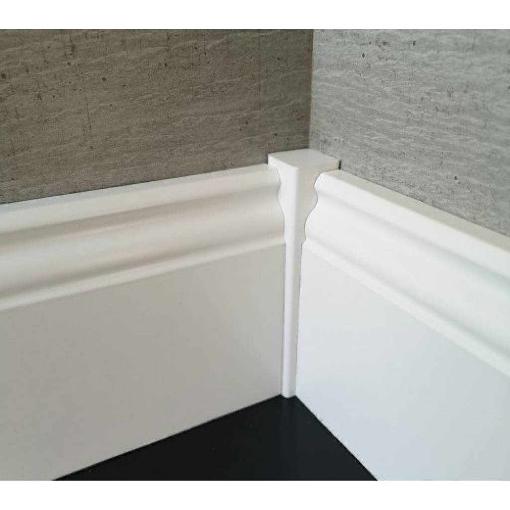 Narożnik do listwy przypodłogowej MDF Ergo Biały 12 cm, 537048
