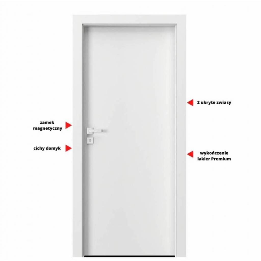 Drzwi Porta VECTOR Premium T Lewe 80cm bezprzylgowe, SPAPMT0L08UBI0AKU0H000