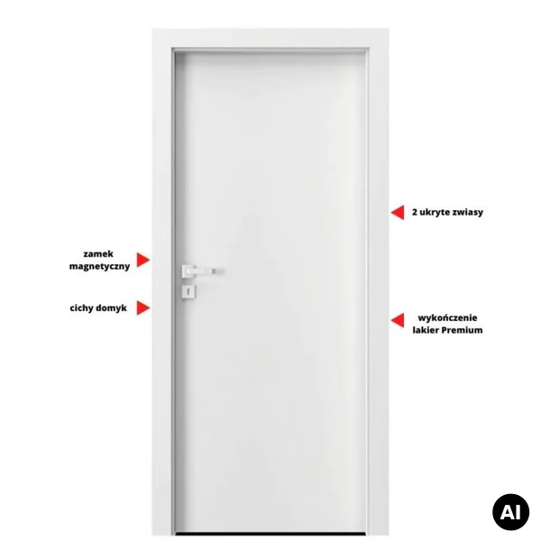 Drzwi Porta VECTOR Premium T Lewe 80cm bezprzylgowe, SPAPMT0