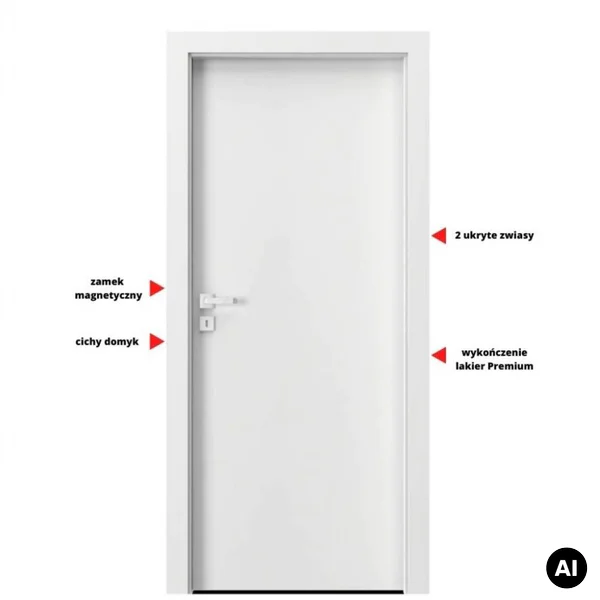 Drzwi Porta VECTOR Premium T Lewe 80cm bezprzylgowe, SPAPMT0