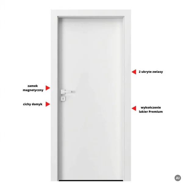 Drzwi Porta VECTOR Premium T Lewe 80cm bezprzylgowe, SPAPMT0