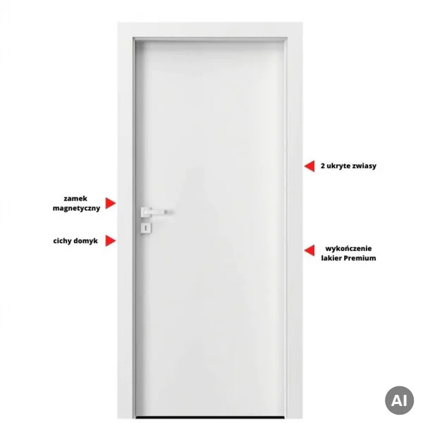 Drzwi Porta VECTOR Premium T Lewe 80cm bezprzylgowe, SPAPMT0