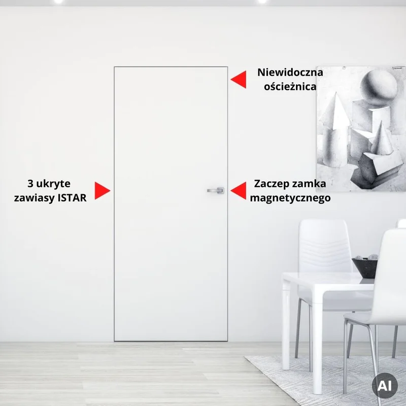 Ościeżnica aluminiowa Sara Eco 2 bezprzylgowa Prawa 80 3z,
