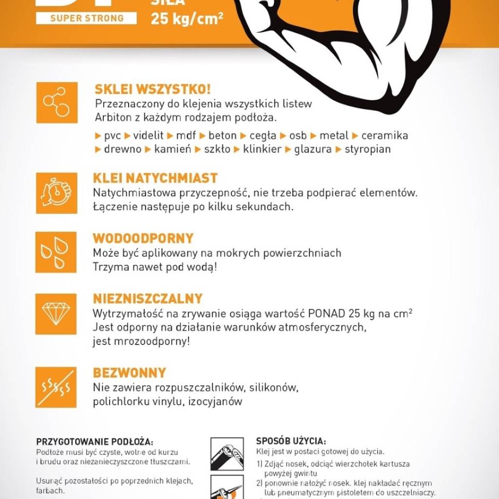 Klej montażowy Arbiton Strongman 300 ml 5905167788264
