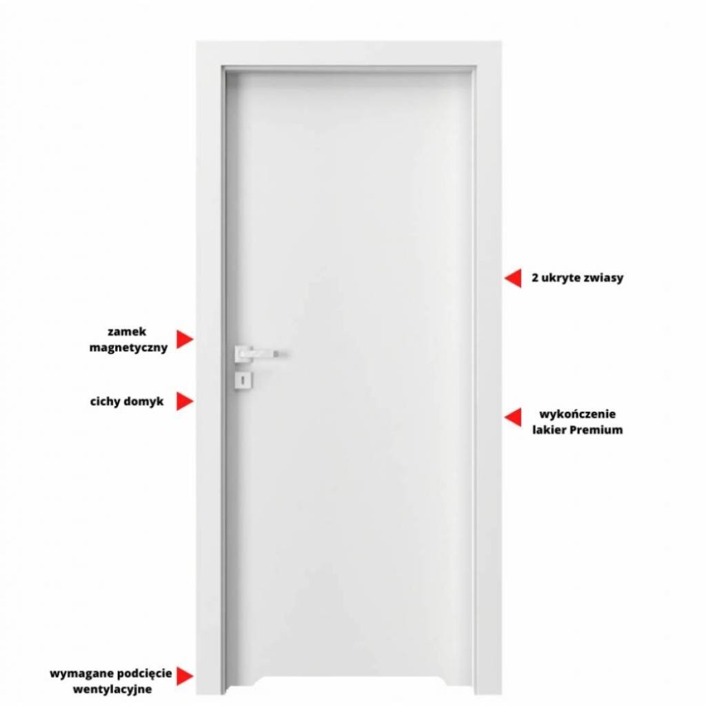 Drzwi Porta VECTOR Premium T WC Lewe 80cm bezprzylgowe, SPAPMT0L08UBIWAOU0H000