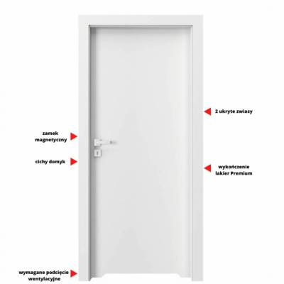 Drzwi Porta VECTOR Premium T WC Lewe 80cm bezprzylgowe, SPAPMT0L08UBIWAOU0H000