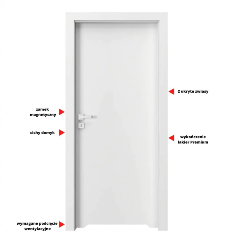 Drzwi Porta VECTOR Premium T WC Lewe 80cm bezprzylgowe, SPAP