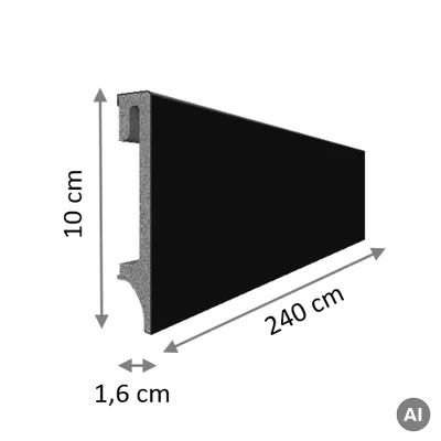 Listwa przypodłogowa Espumo 406 Czarna  2,4 m, 406 ESP406 2.4