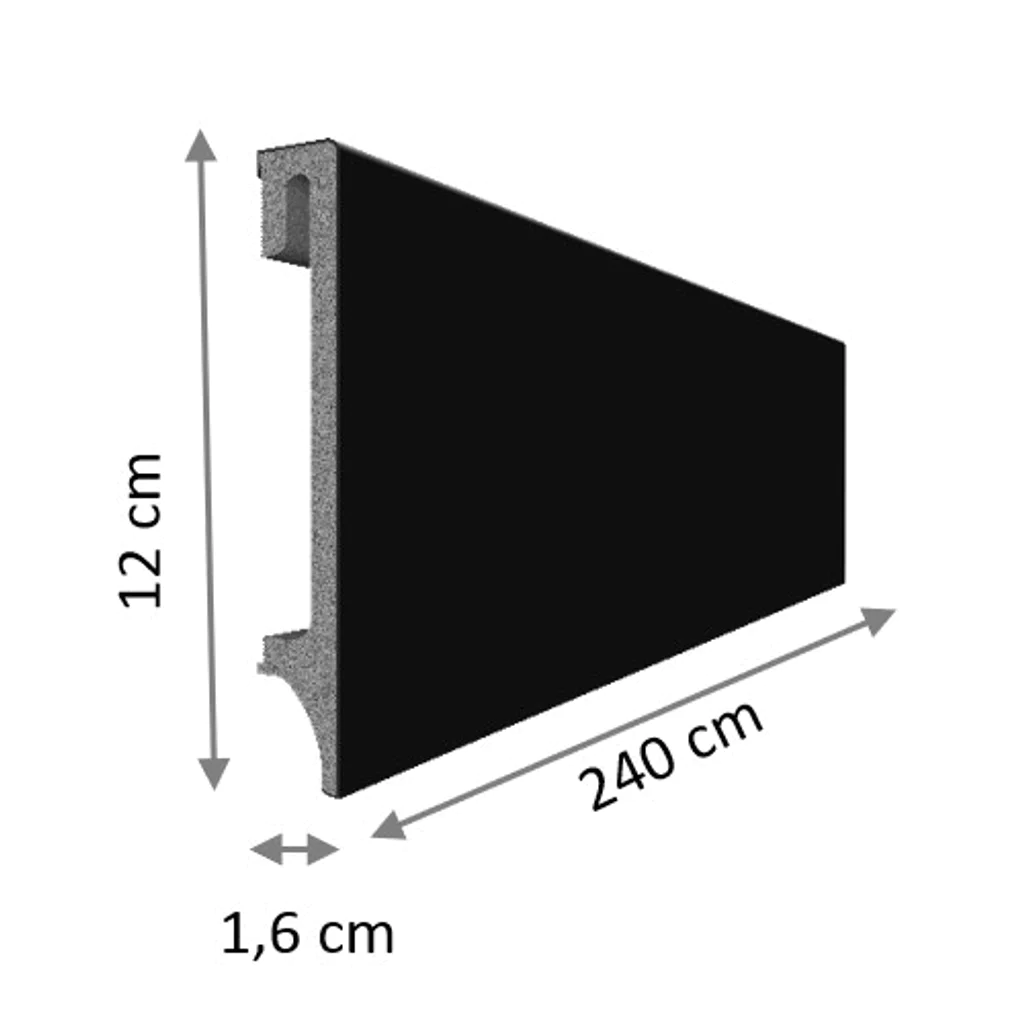 Listwa przypodł0ogowa Espumo 506 Czarna 2,4 m, 506 ESP506 2.4