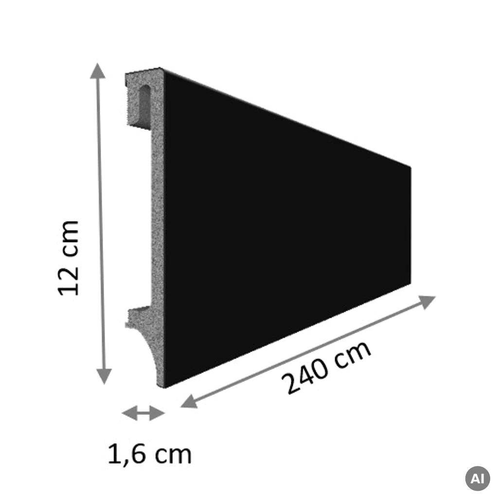 Listwa przypodłogowa Espumo 506 Czarna 2,4 m, 506 ESP506 2.4
