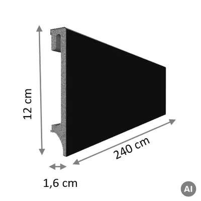 Listwa przypodłogowa Espumo 506 Czarna 2,4 m, 506 ESP506 2.4