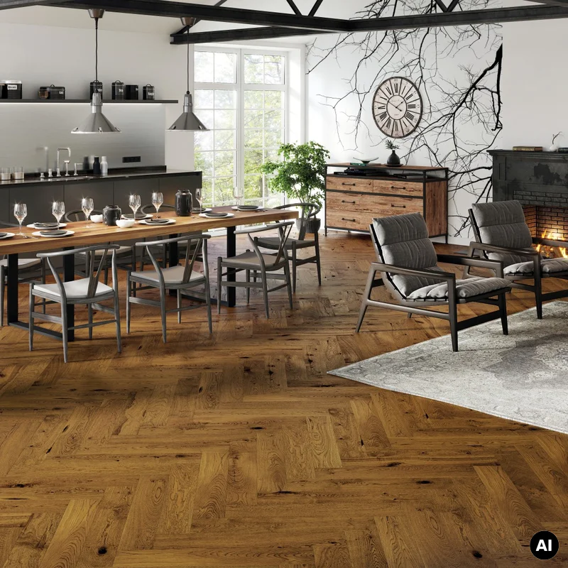 Podłoga drewniana Dąb Brown Sugar Jodła Klasyczna 14 mm,