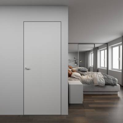 Drzwi ukryte białe + ościeżnica Sara Color prawe 90cm otwierane do wewnątrz, TK01SW2109B