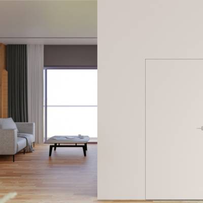 Drzwi ukryte białe + ościeżnica Sara Color prawe 90cm otwierane do wewnątrz, TK01SW2109B