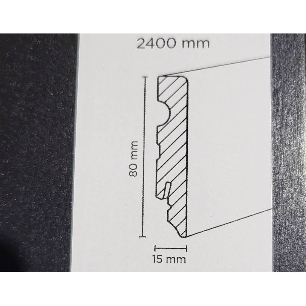 Listwa MDF ERGO 80 Czarna matowa , 5902537599031
