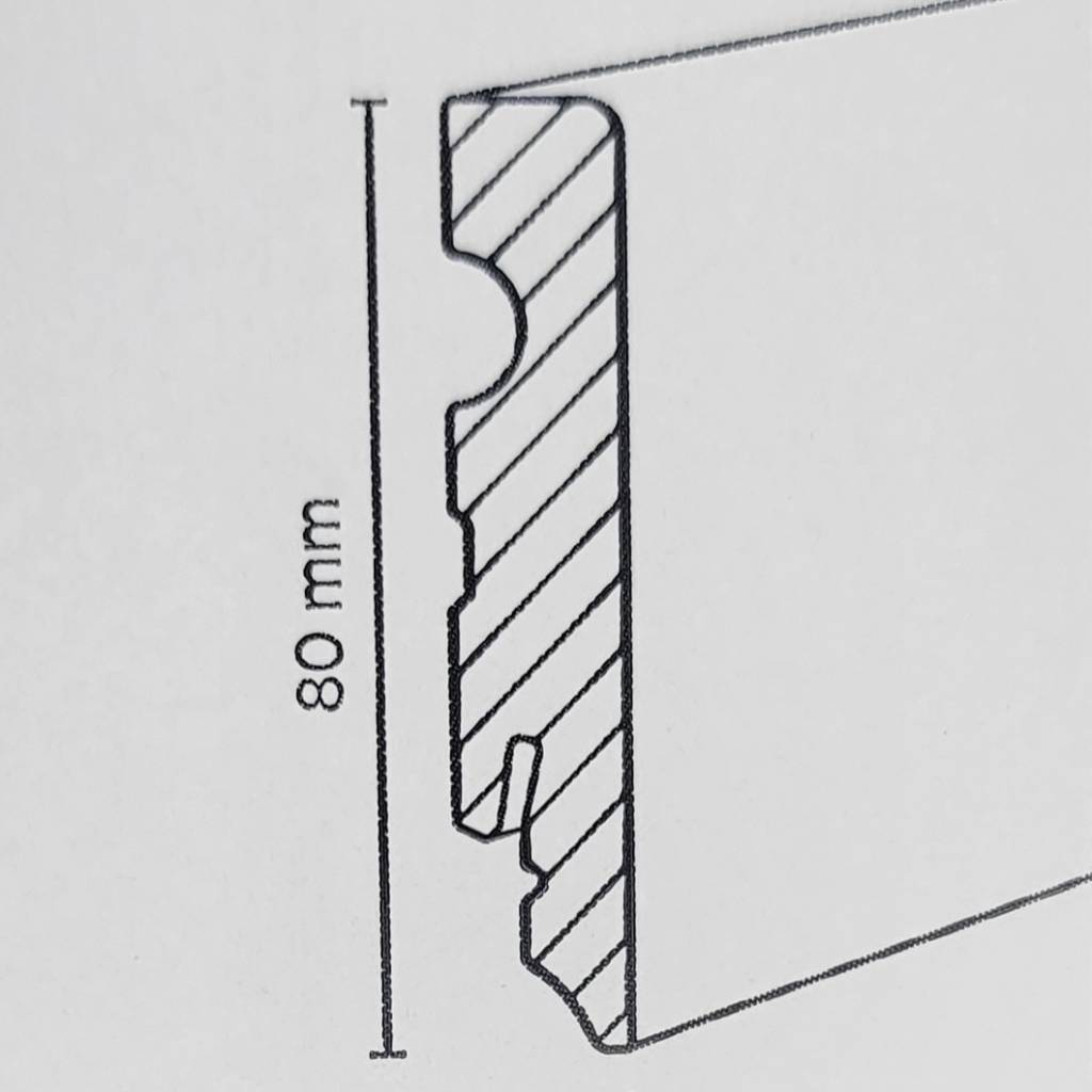 Listwa MDF ERGO 80 Czarna połysk , 5902537599048
