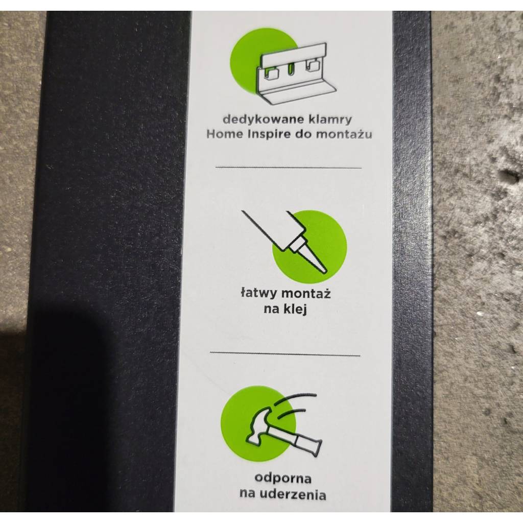 Listwa MDF ERGO 80 Czarna połysk , 5902537599048