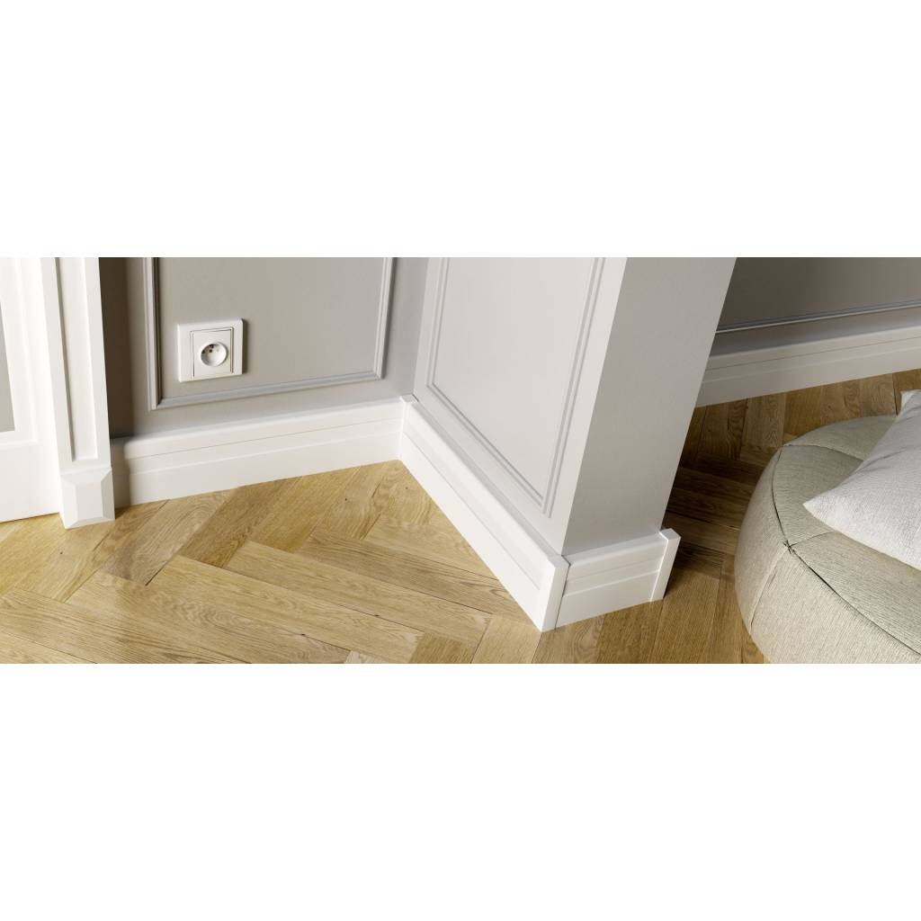 Narożnik do listwy przypodłogowej MDF Ergo Biały 12 cm, 537048
