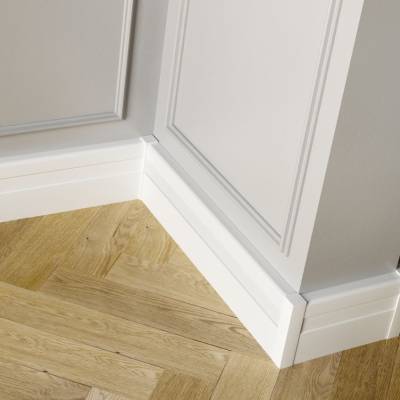 Narożnik do listwy przypodłogowej MDF Ergo Biały 12 cm, 537048