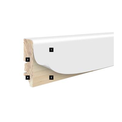 Listwa przypodłogowa drewniana Biała P50, 1081NN-1F