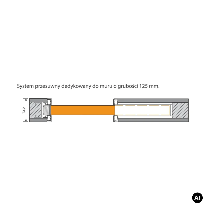 System Przesuwny Kaseta bezościeżnicowa Porta 80cm, MM0KAS