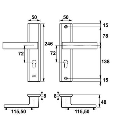 Klamka Haga++ klamko-klamka PC 72 Inox, 5907505403662