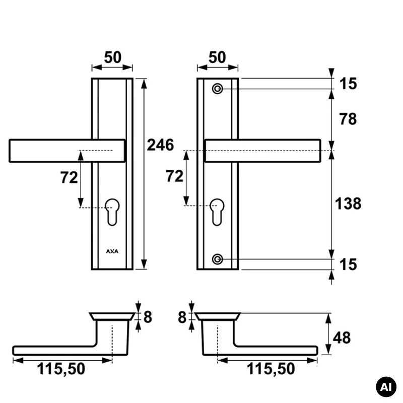 Klamka Haga++ klamko-klamka PC 72 Inox, 5907505403662 - 2