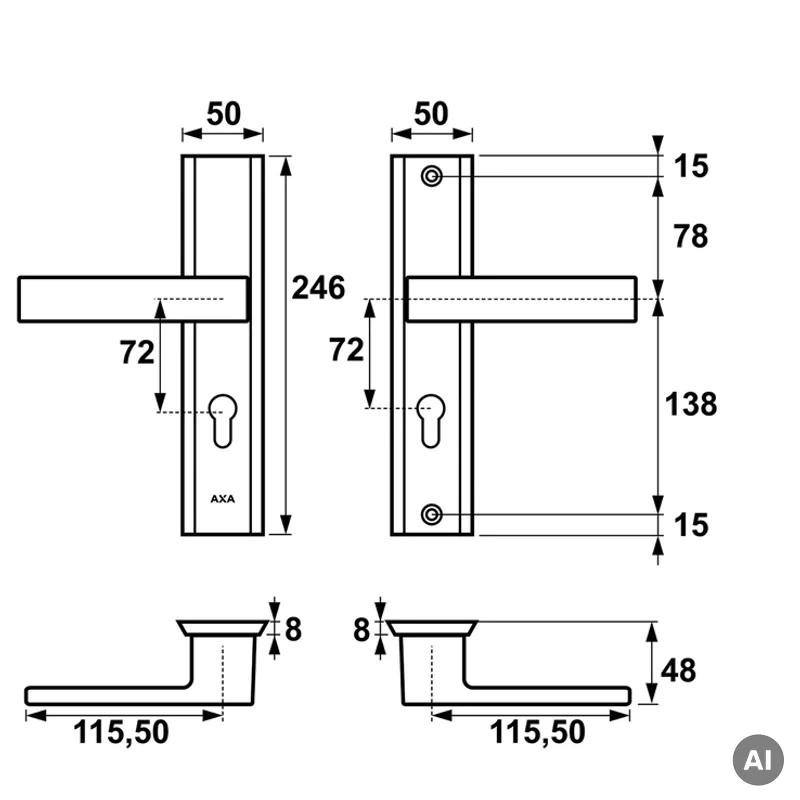Klamka Haga++ klamko-klamka PC 72 Inox, 5907505403662 - 2