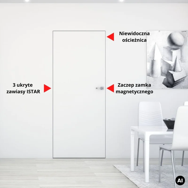 Ościeżnica aluminiowa Sara Eco 2 bezprzylgowa Prawa 80 2z,