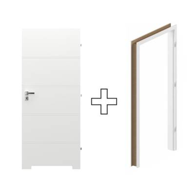 Komplet Drzwi + Ościeżnica Regulowana Porta Trim T prawe 70 przylgowe z podcięciem wentylacyjnym, TRIM SPXLT10P07LBIWSB30H000