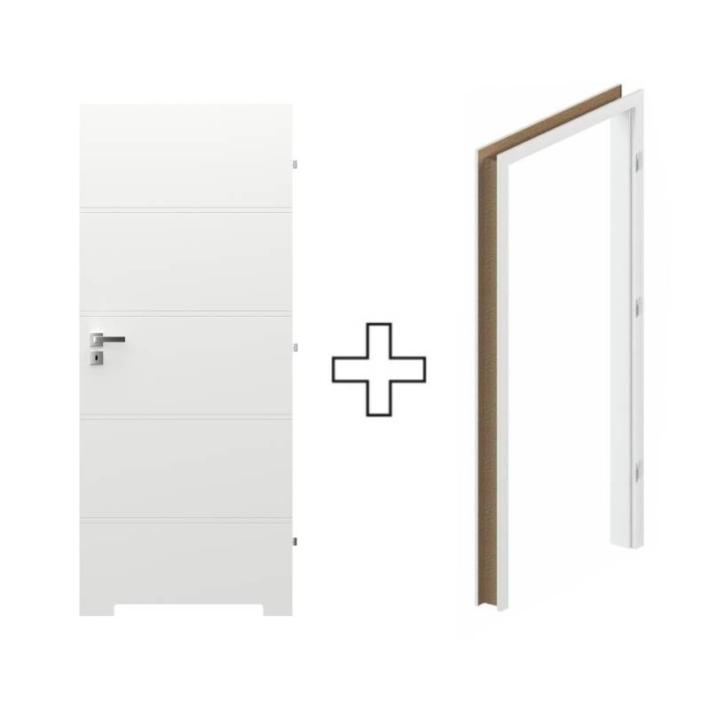 Komplet Drzwi + Ościeżnica Regulowana Porta Trim T prawe 70 przylgowe z podcięciem wentylacyjnym, TRIM SPXLT10P07LBIWSB30H000