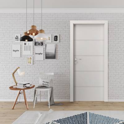 Komplet Drzwi + Ościeżnica Regulowana Porta Trim T prawe 70 przylgowe z podcięciem wentylacyjnym, TRIM SPXLT10P07LBIWSB30H000