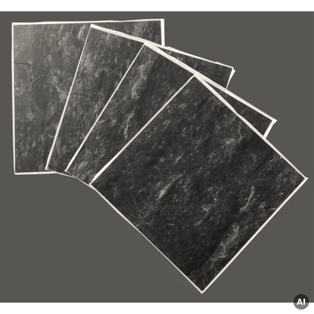 Panele Winylowe Samoprzylepne Kamień Łupek Czarny 1.8 mm, BZY616-6