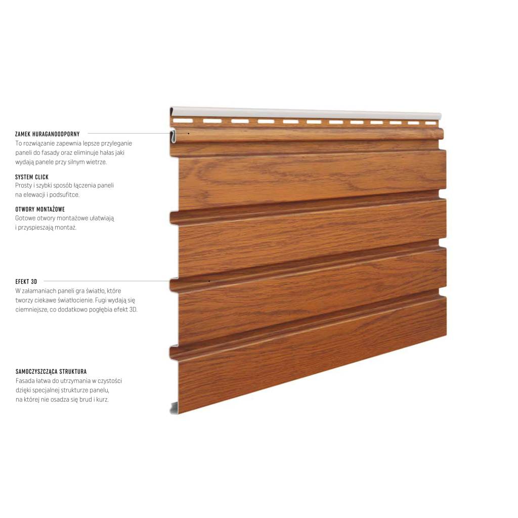 Panele zewnętrzne Fronto lamele Dąb 3028093