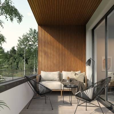 Panele zewnętrzne Fronto lamele Złoty Dąb 3028094
