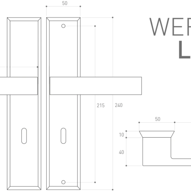 Klamka TOTAL do drzwi zewnętrznych długi szyld 72mm T72I -