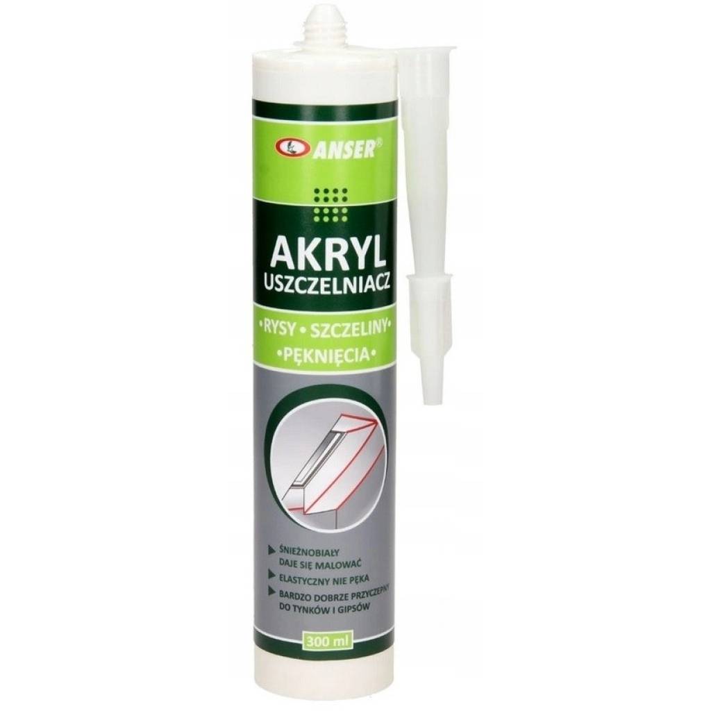Uszczelniacz Akryl do listew Anser Biały 300 ml, T-79-17-0