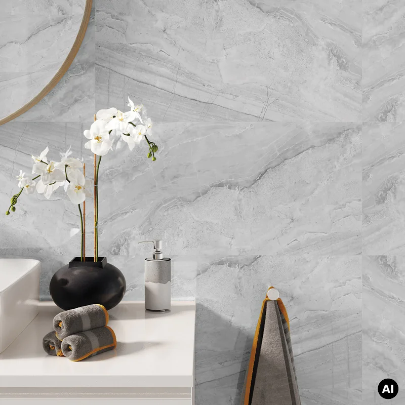 Panele ścienne Ash Grey 30x60 Marmur Kamień Szary Jasny Po