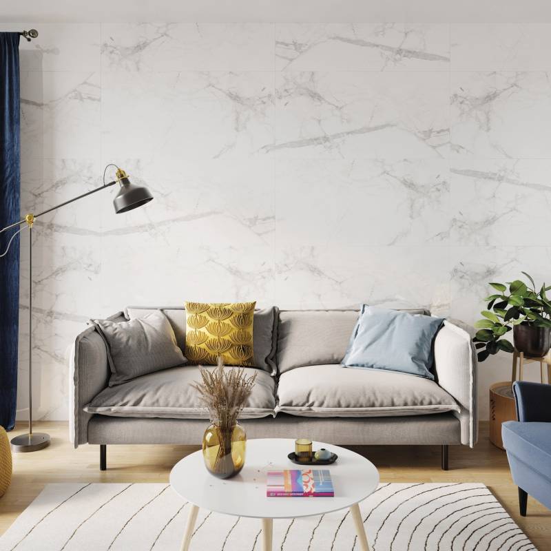Panele ścienne Calacatta Snow 30x60 Marmur Biały Kamień Matowy 6055824