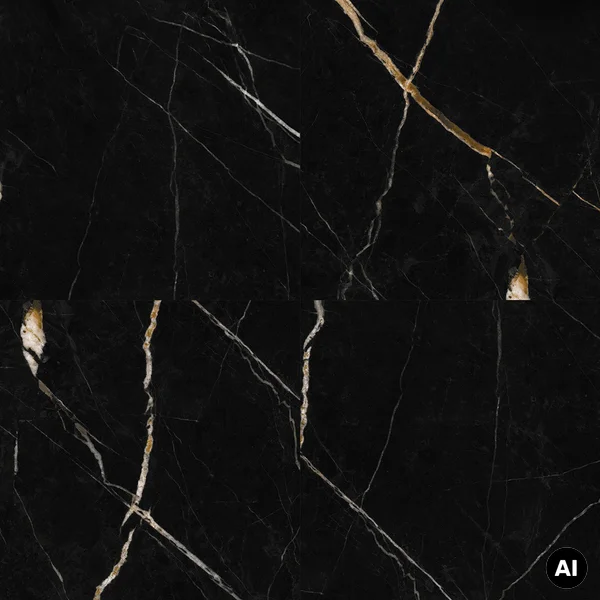 Panele ścienne Calacatta Black Marmur Czarny Złoty Połysk
