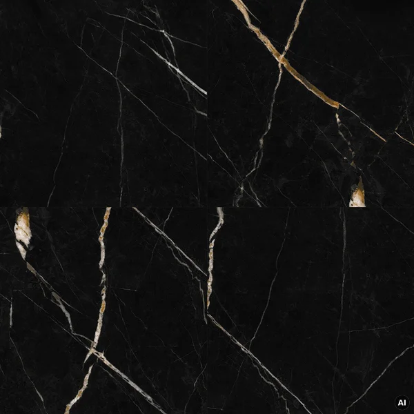 Panele ścienne Calacatta Black Marmur Czarny Złoty Połysk