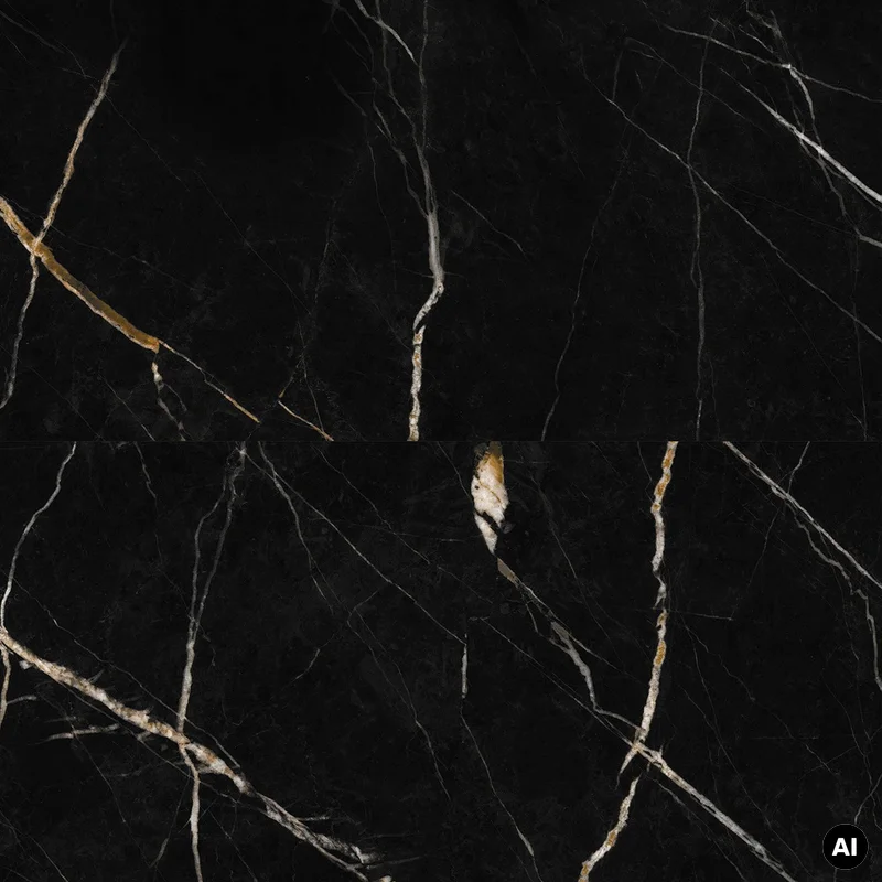 Panele ścienne Calacatta Black Marmur Czarny Złoty Połysk